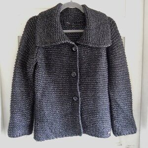 Yera Chunky Black & Silver Metalic Cardigan S